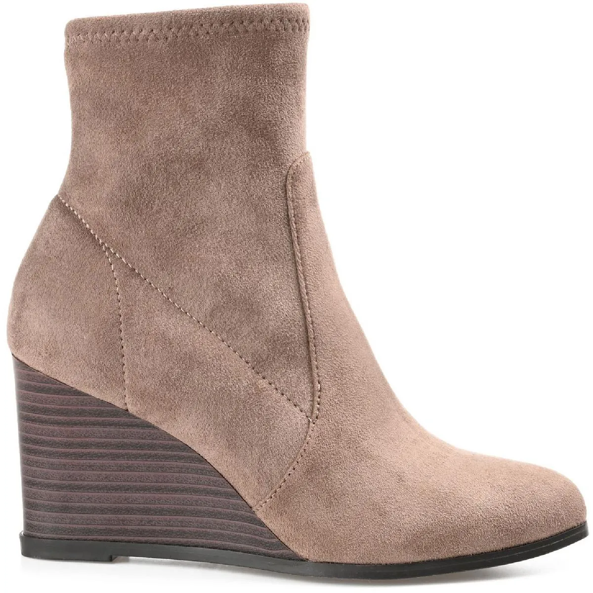 Hepburn Womens Faux Suede Ankle Wedge Boots