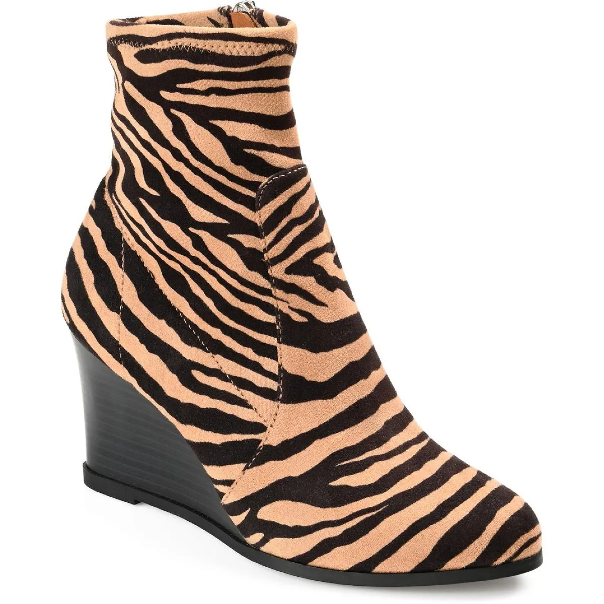 Hepburn Womens Faux Suede Ankle Wedge Boots