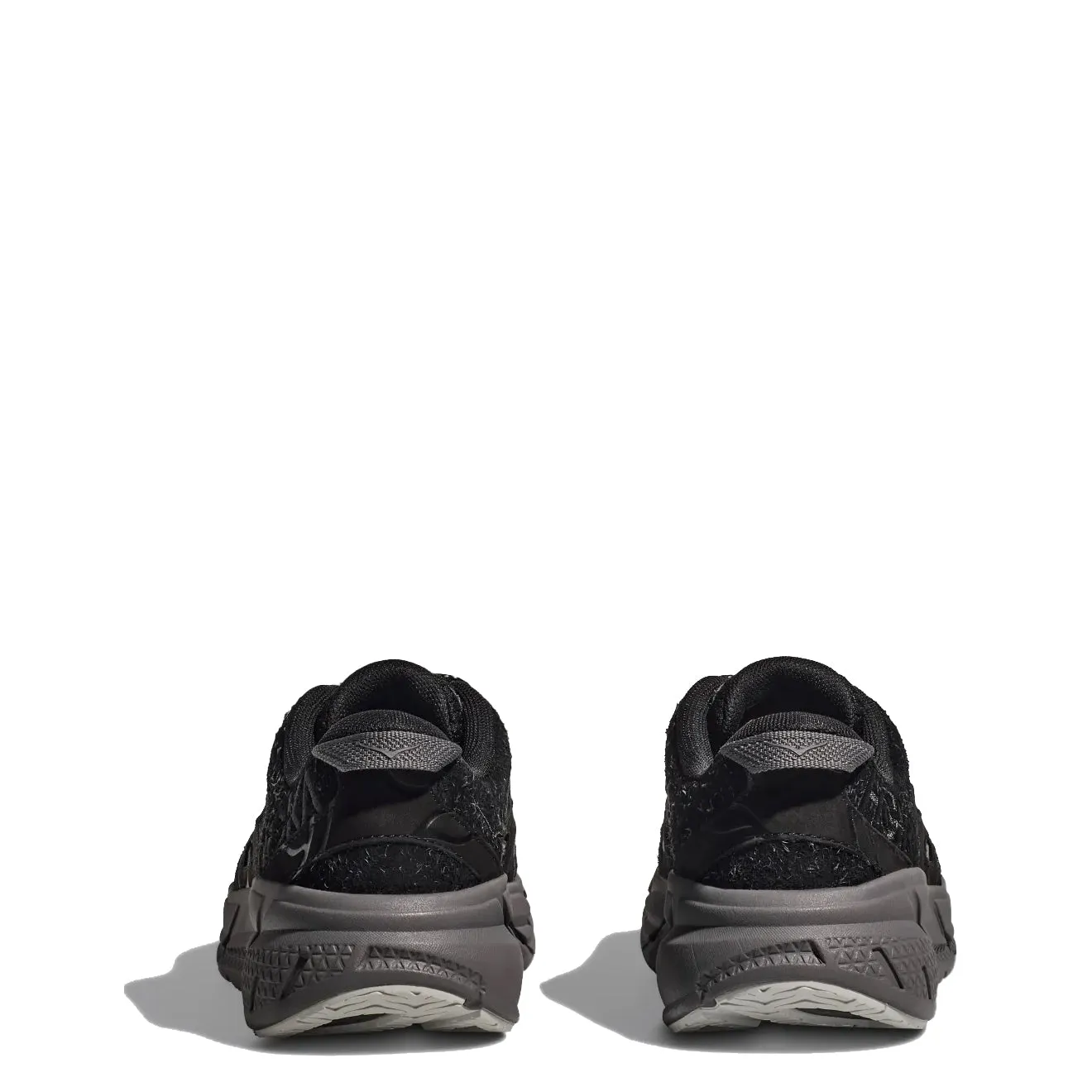 Hoka Elite Terrain System Clifton L Suede Trainer Black / Satellite Grey