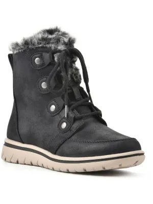 Holly Womens Faux Leather Ankle Ankle Boots