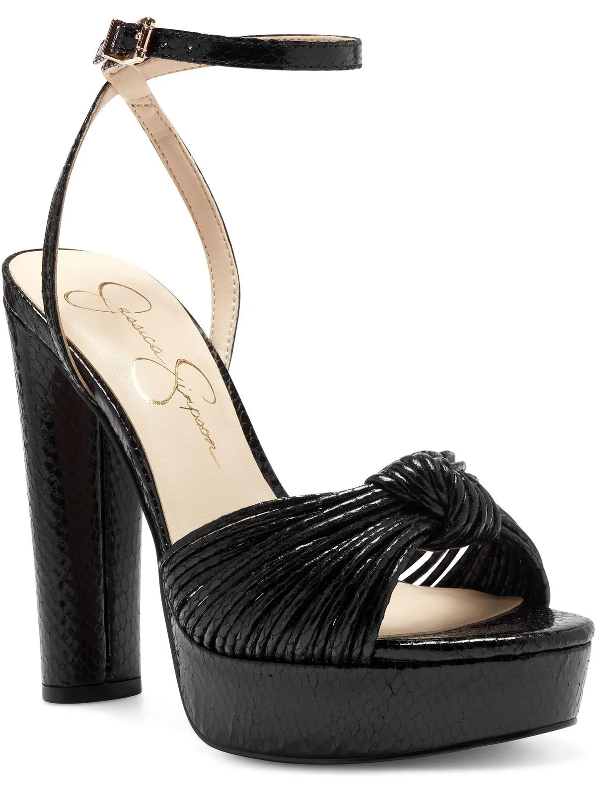 Immie Womens Ankle Strap Platform Pumps