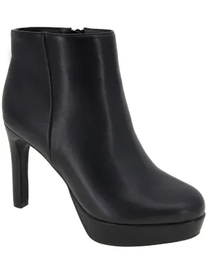 Jeanne Womens Faux Leather Ankle Boots
