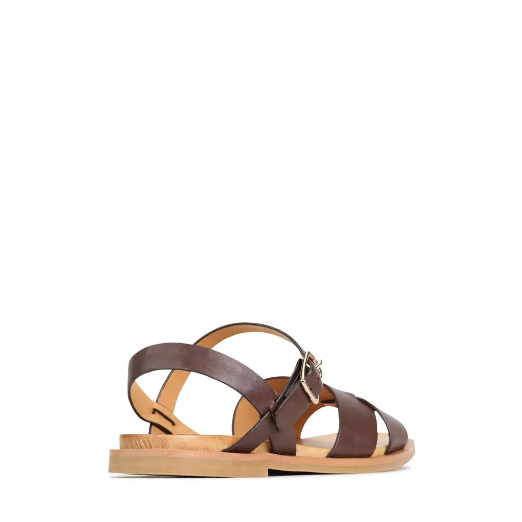 JEL LEATHER ANKLE STRAP SANDALS