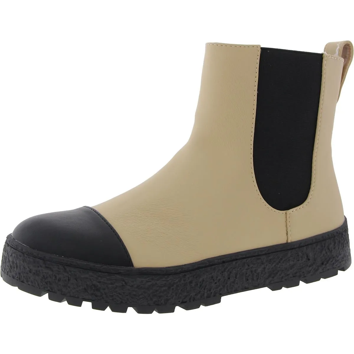 Jenie Womens Faux Leather Stretch Chelsea Boots