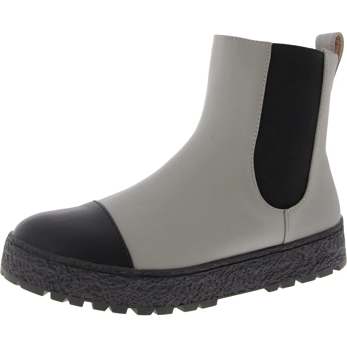 Jenie Womens Faux Leather Stretch Chelsea Boots
