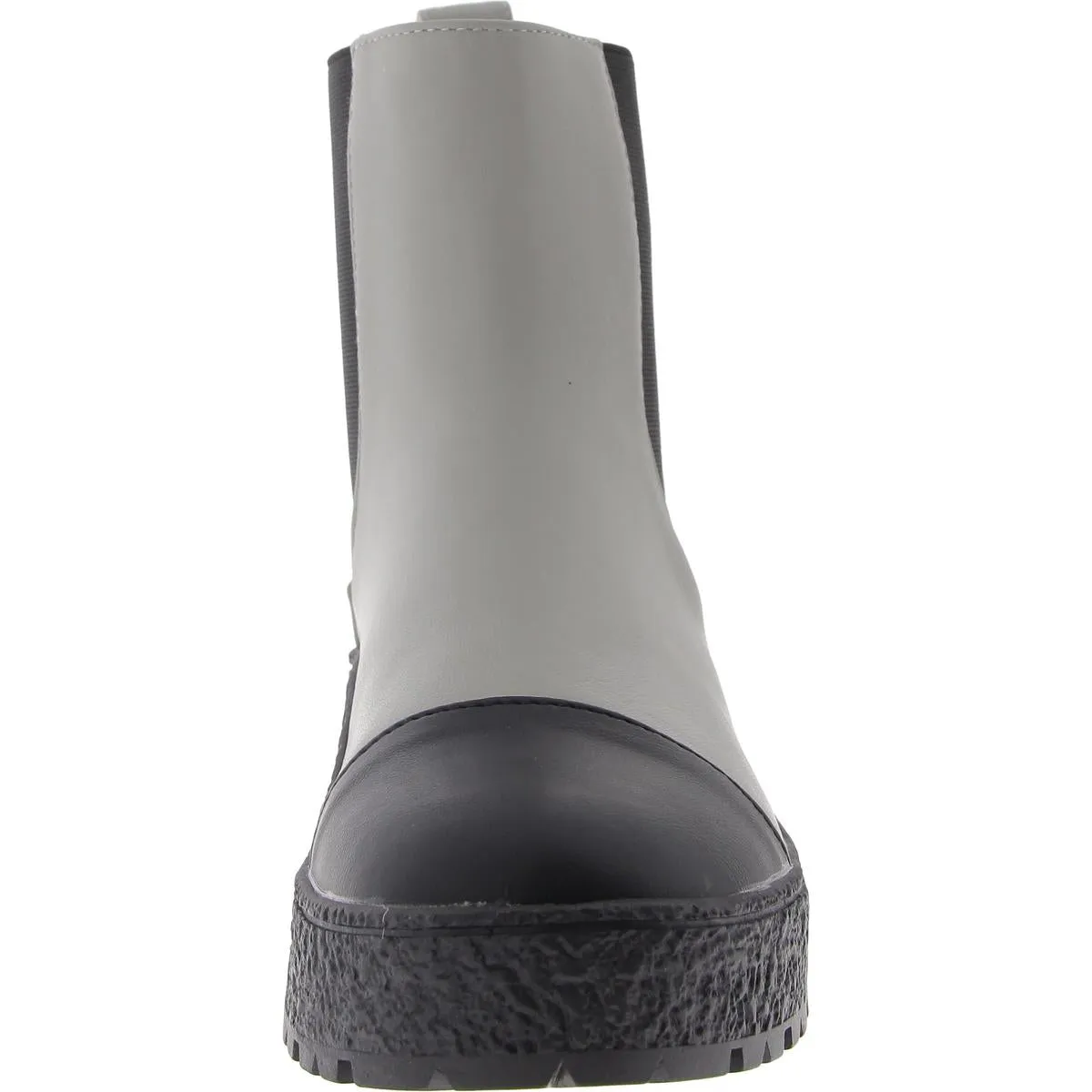 Jenie Womens Faux Leather Stretch Chelsea Boots