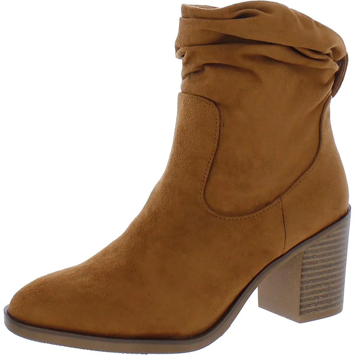 Kalie Womens Faux Leather Slouchy Ankle Boots