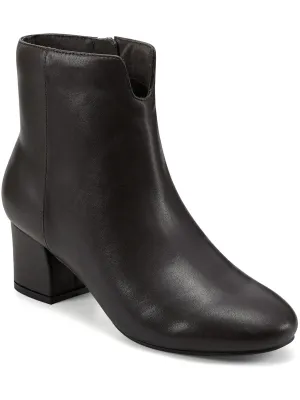 Karen Womens Leather Side Zip Ankle Boots
