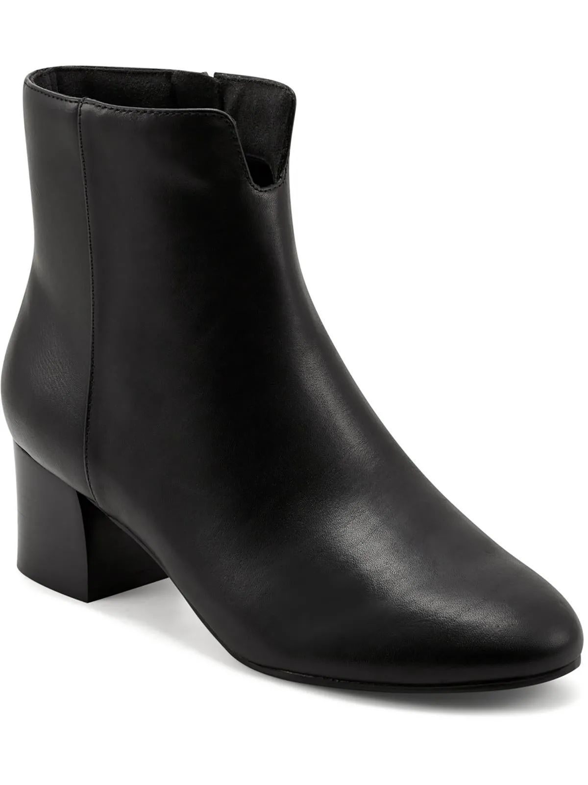 Karen Womens Leather Side Zip Ankle Boots