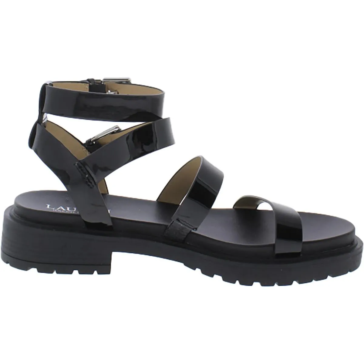 Kayleen Womens Leather Strappy Ankle Strap