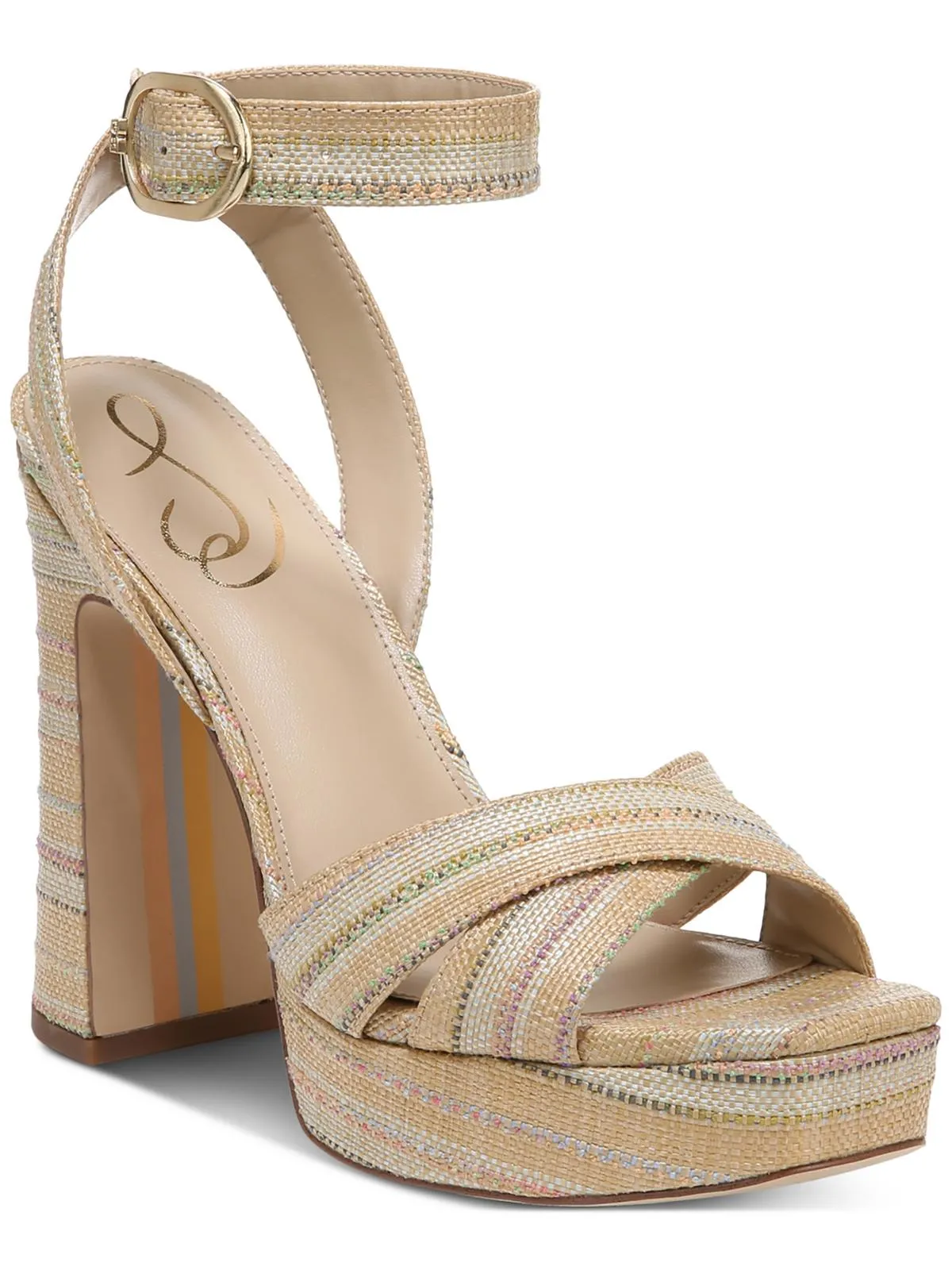 Kayna Womens Leather Ankle Strap Heels