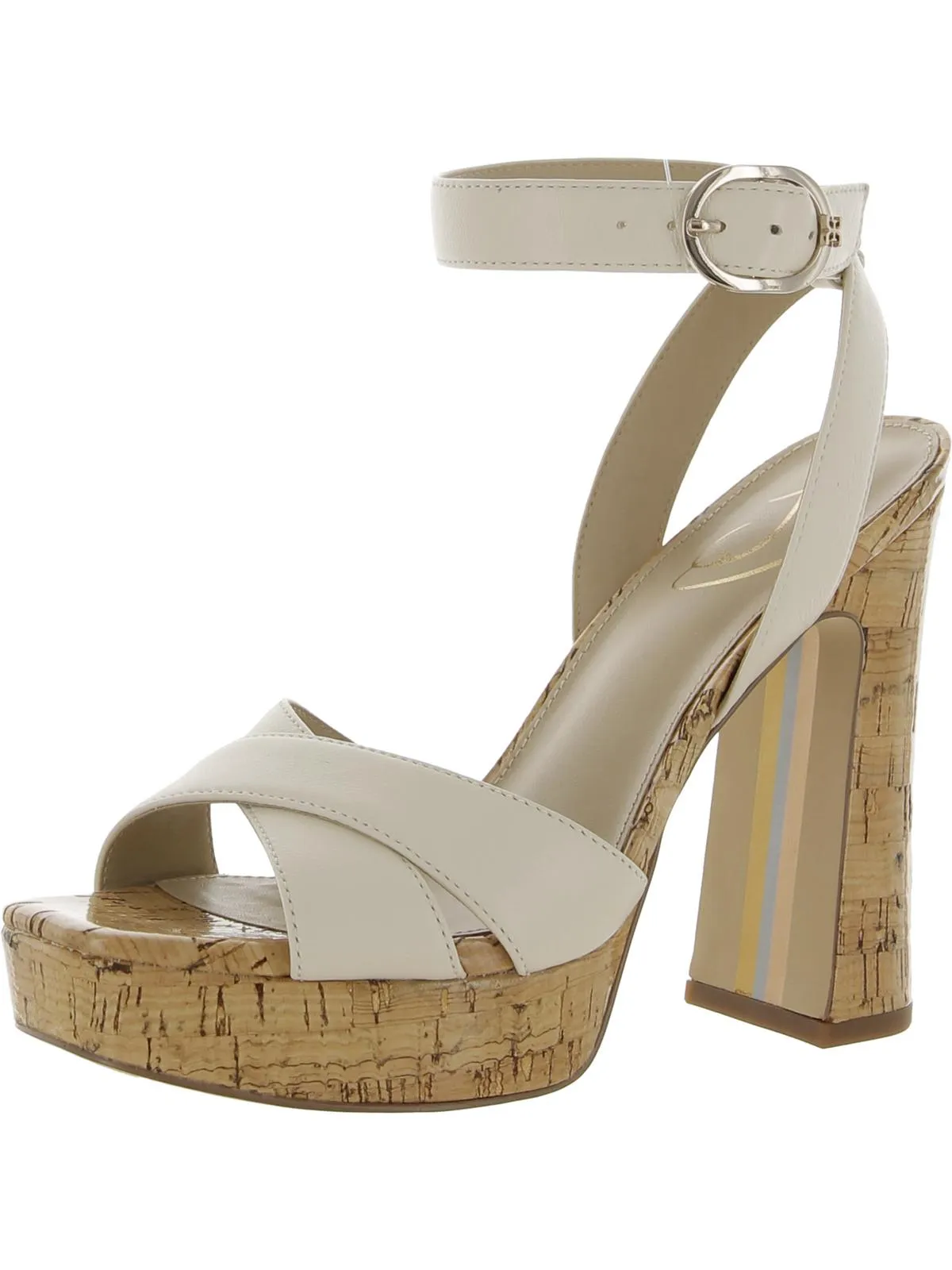 Kayna Womens Leather Ankle Strap Heels