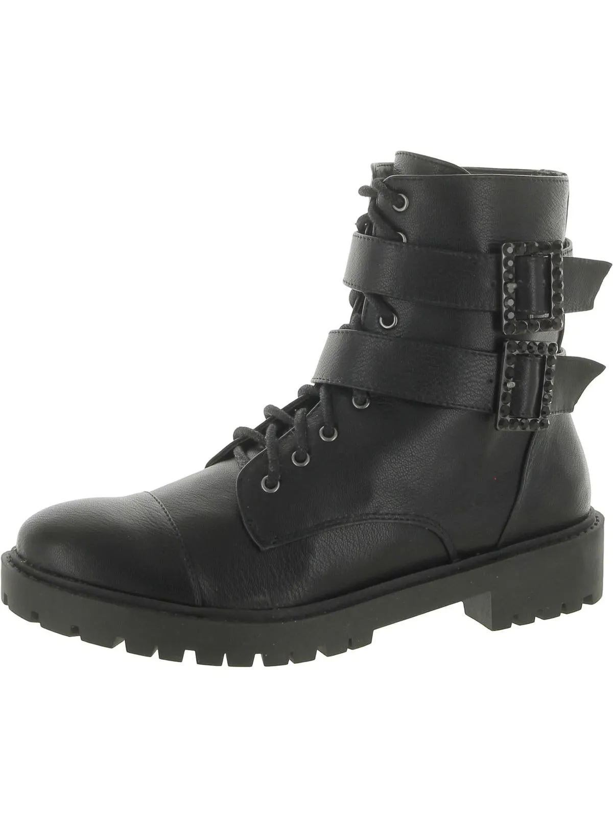 Kerina Womens Faux Leather Ankle Boots