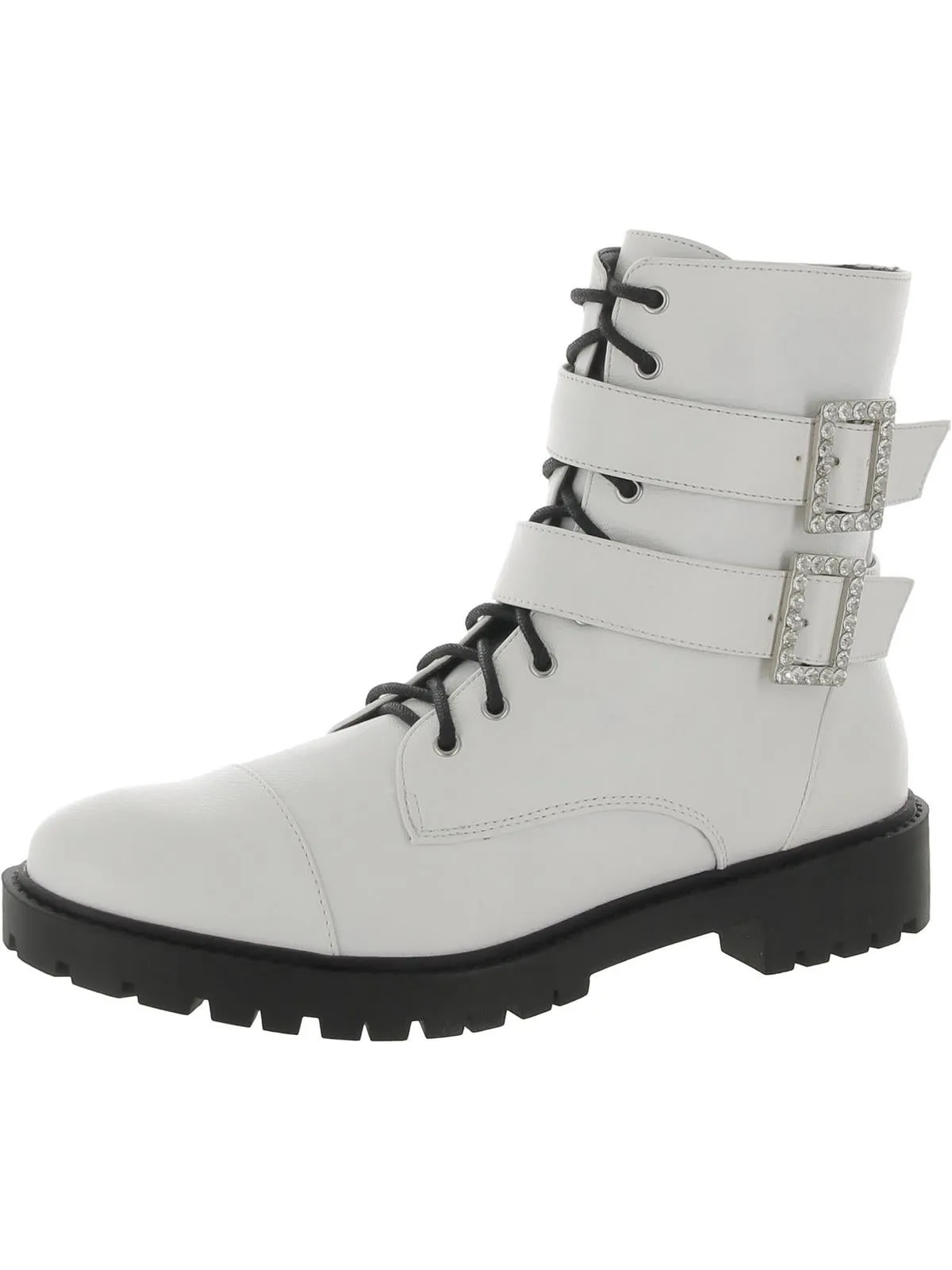 Kerina Womens Faux Leather Ankle Boots
