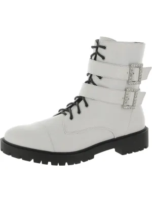 Kerina Womens Faux Leather Ankle Boots