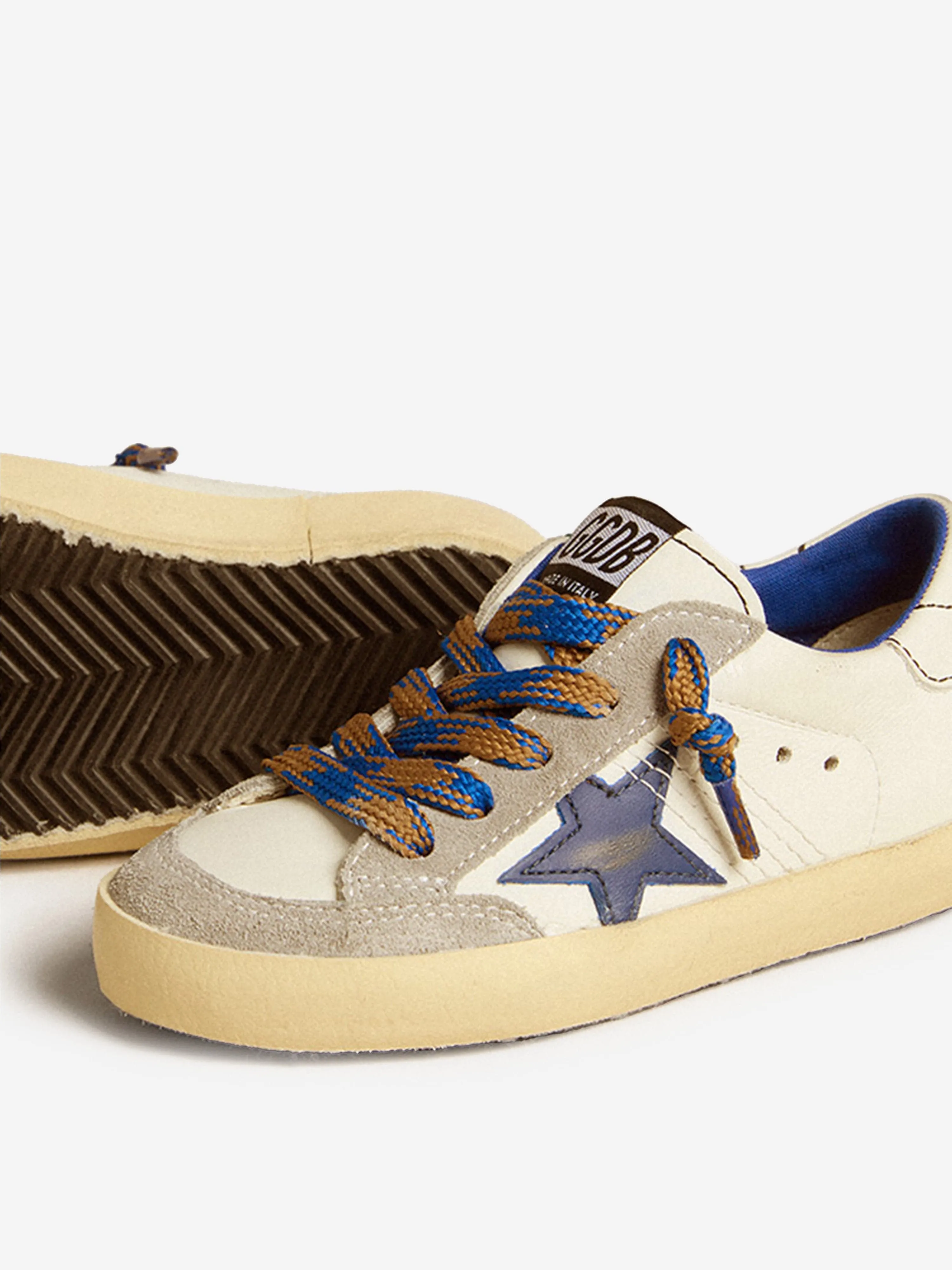 Kids Leather Super-Star Penstar Classic Trainers in White