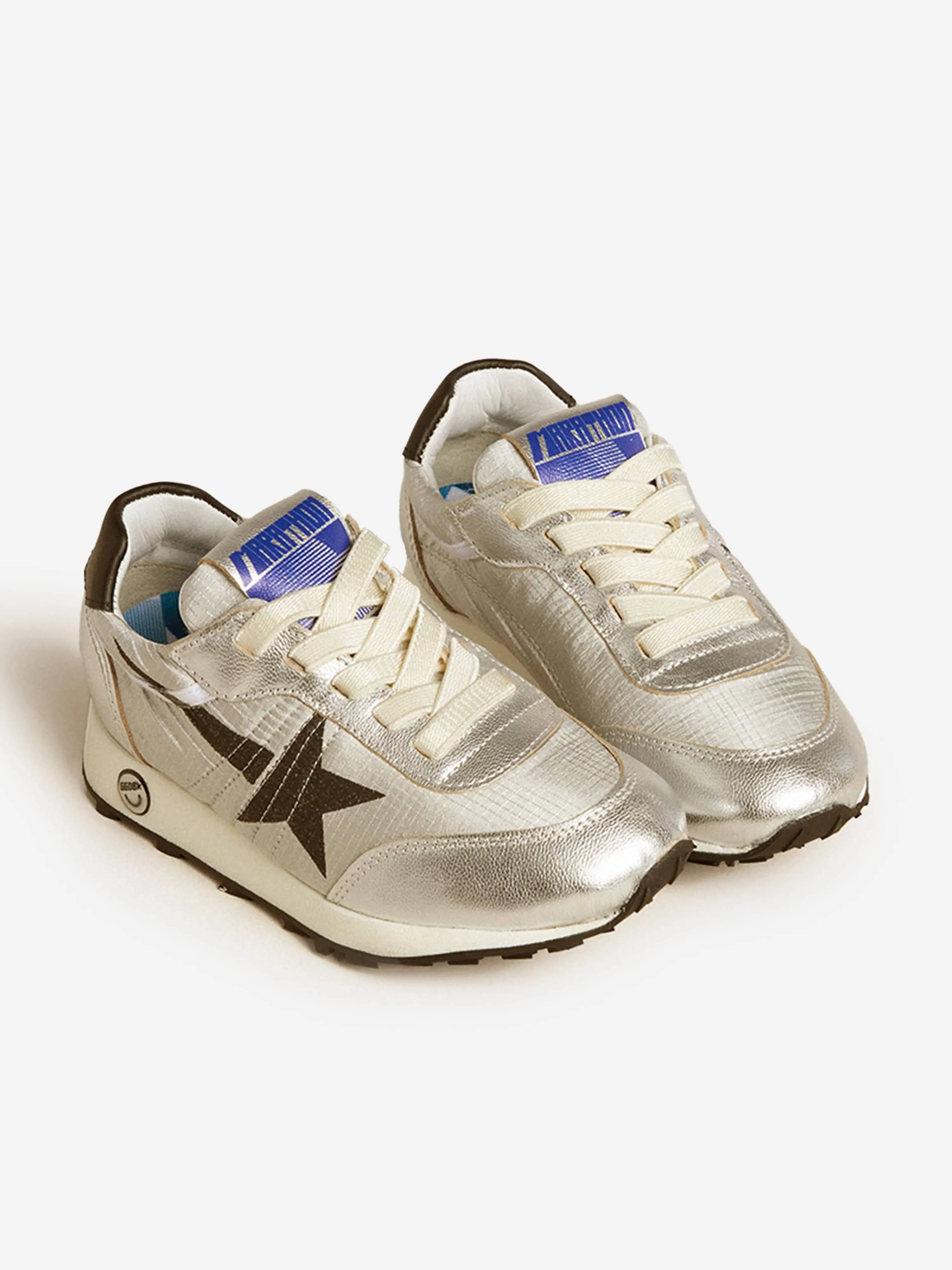 Kids Running Marathon Trainers in Silver