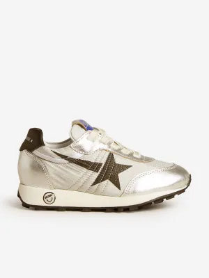 Kids Running Marathon Trainers in Silver
