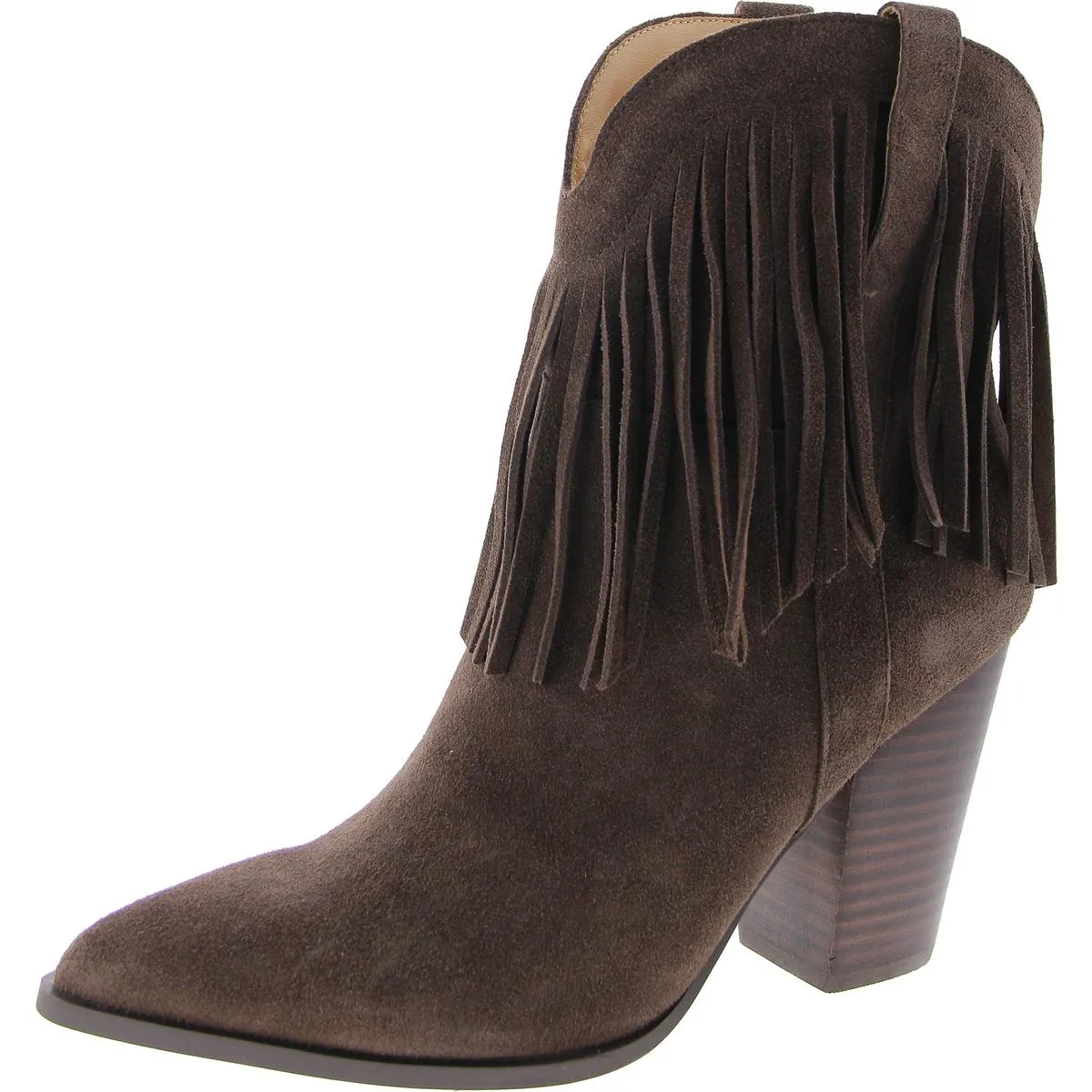 Lainey Womens Suede Block Heel Ankle Boots