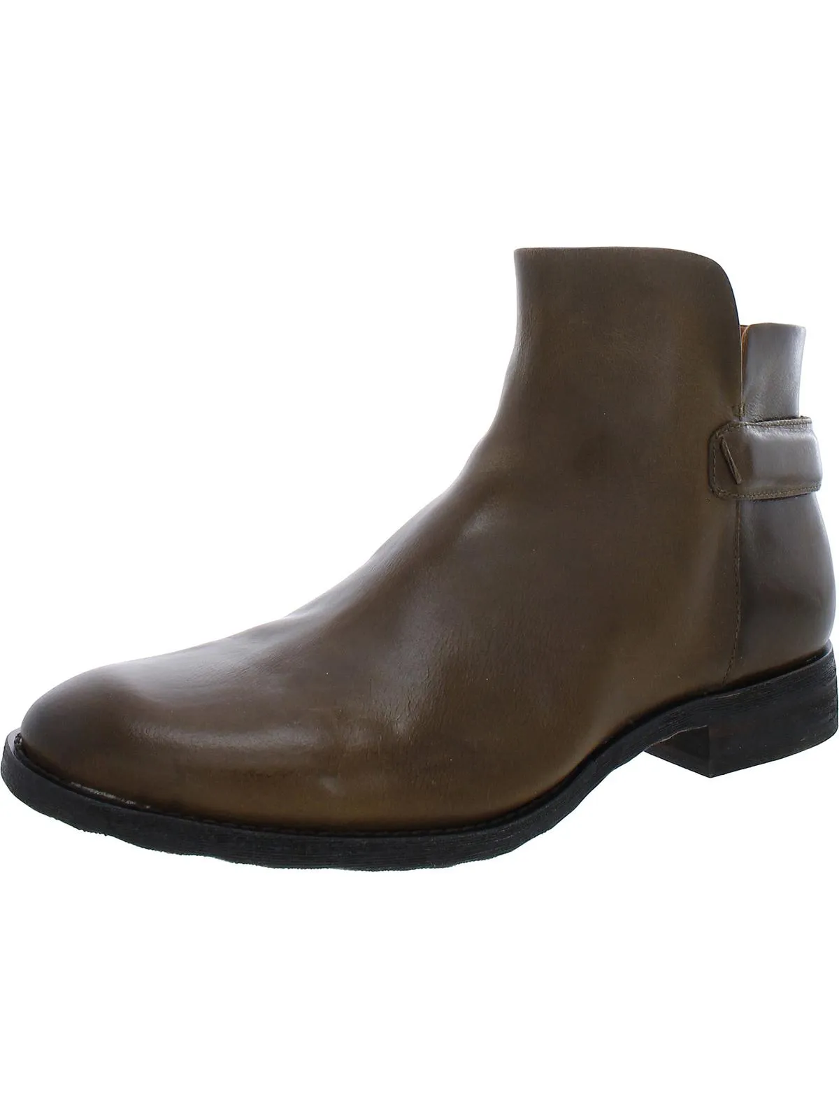 Lara Womens Leather Flat Ankle Boots