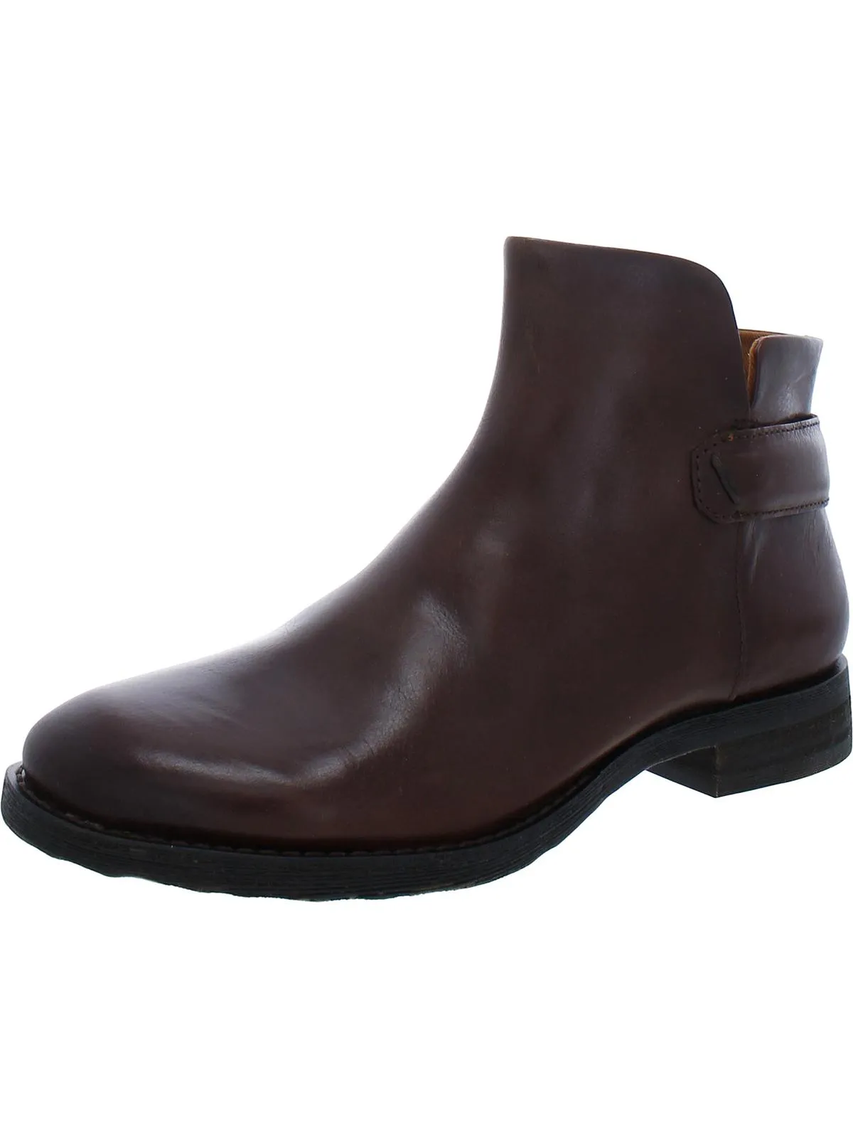 Lara Womens Leather Flat Ankle Boots