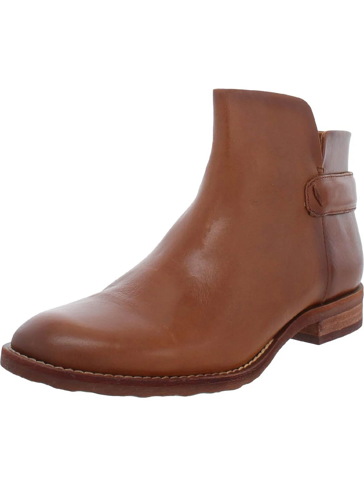 Lara Womens Leather Flat Ankle Boots