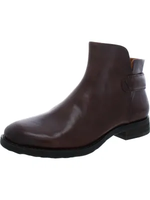 Lara Womens Leather Flat Ankle Boots