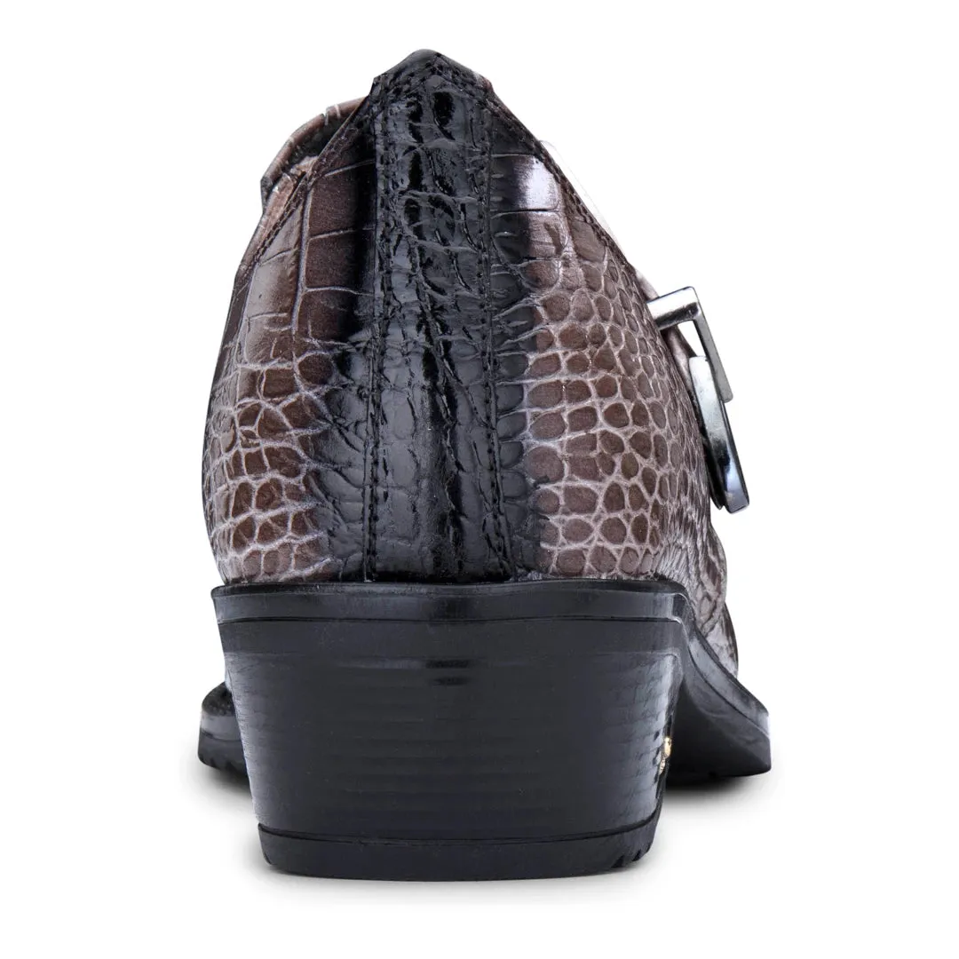 Leather Western Wincklepickers Cuban Heel Shoes