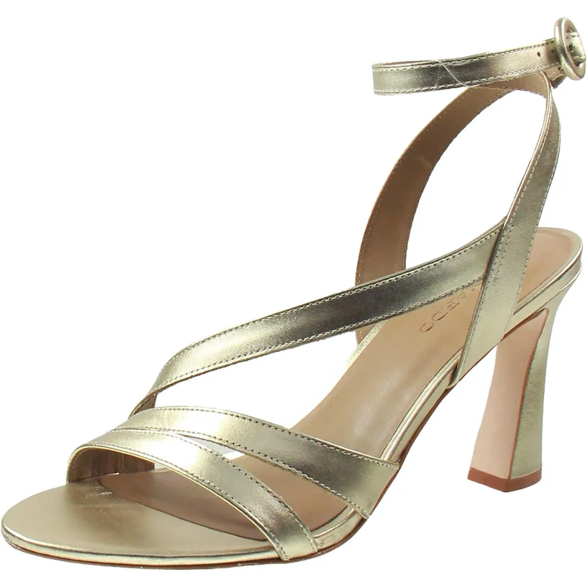 Leslie Womens Metallic Leather Ankle Strap