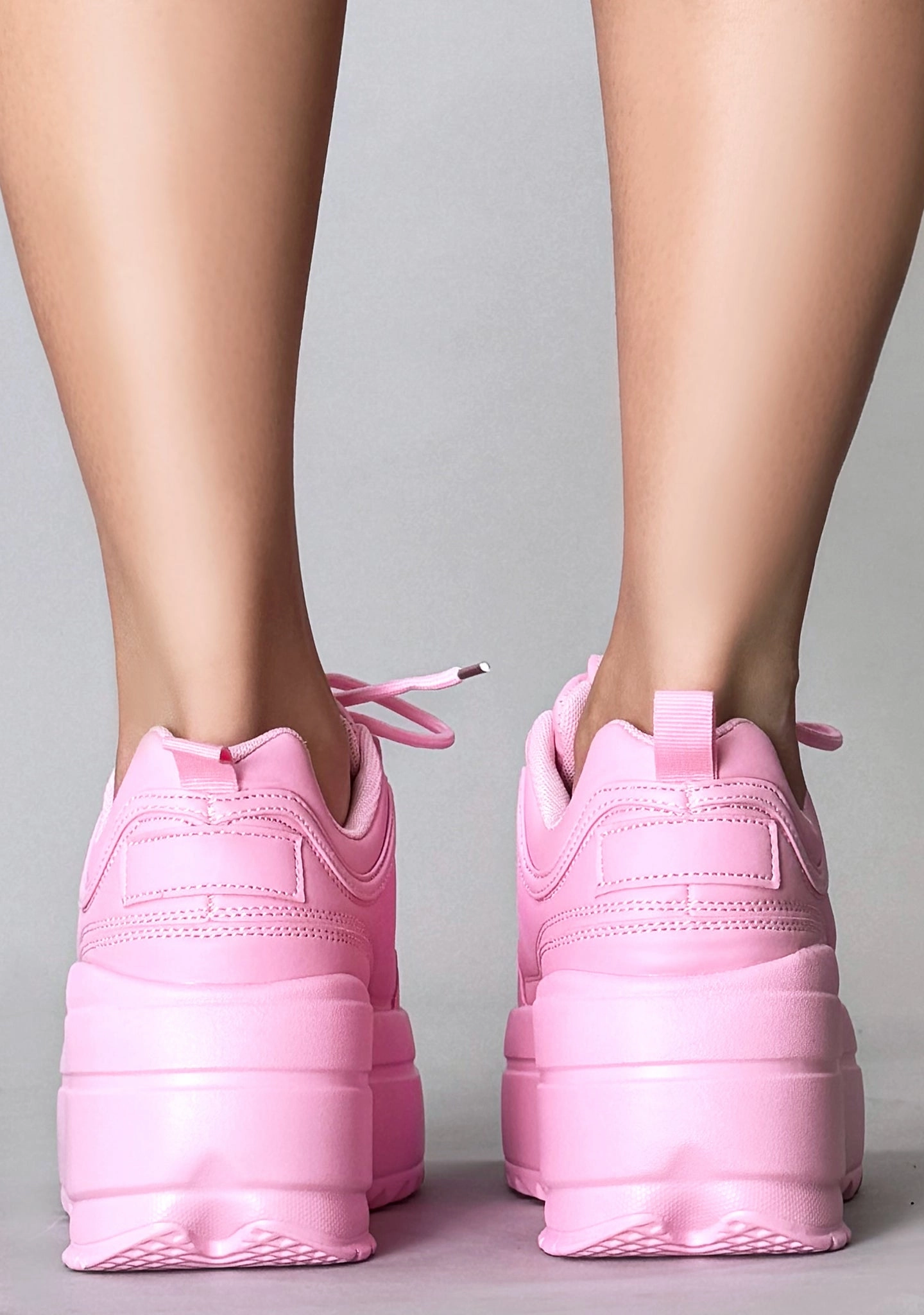 LILY 5005 Sugar Pop Pink Platform Sneakers