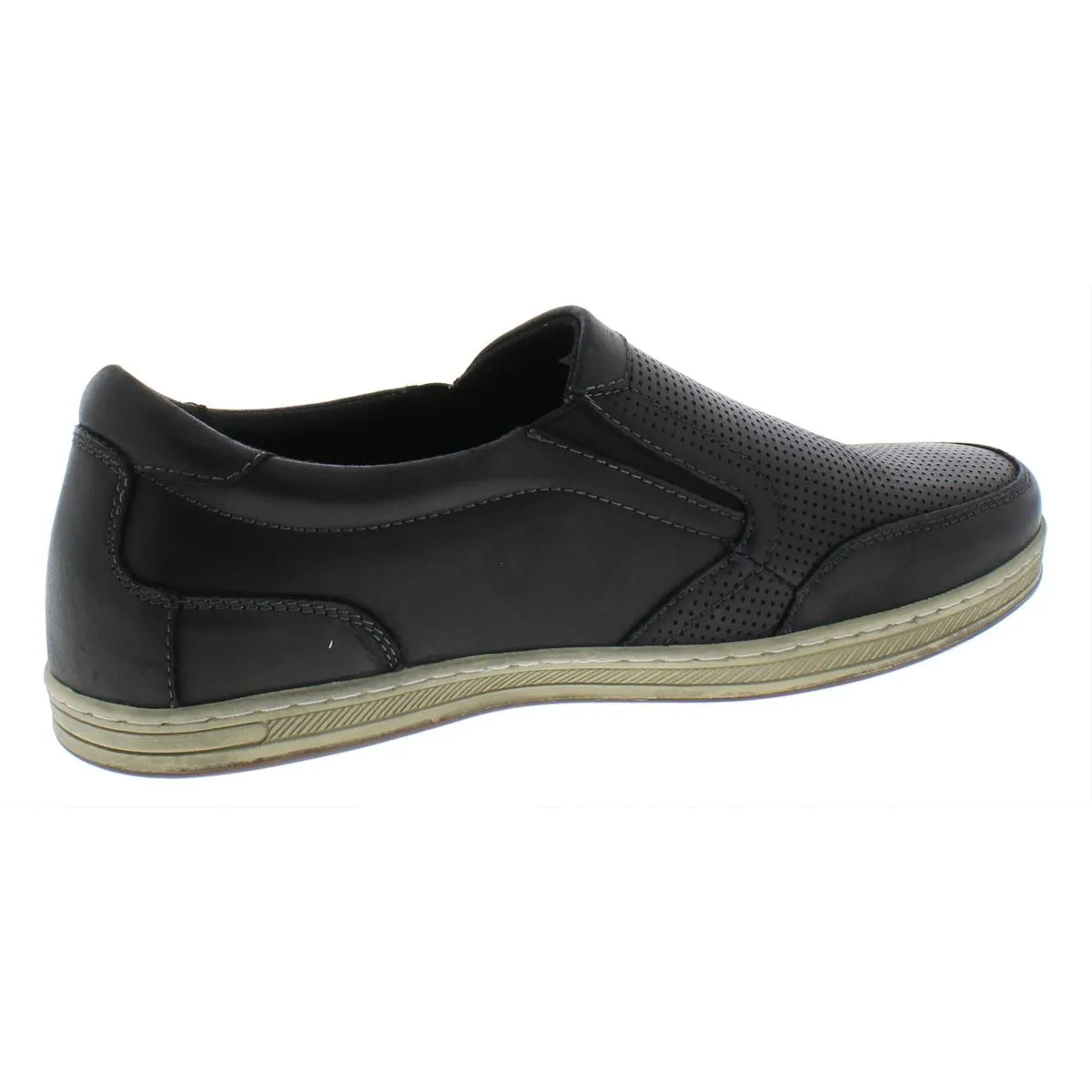 Logan Mens Perforated Leather Slip-On Sneakers