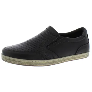 Logan Mens Perforated Leather Slip-On Sneakers