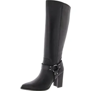 Lolly Womens Leather Pull On Knee-High Boots