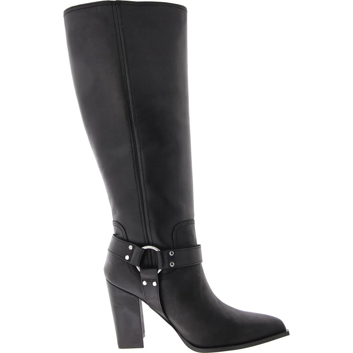 Lolly Womens Leather Pull On Knee-High Boots
