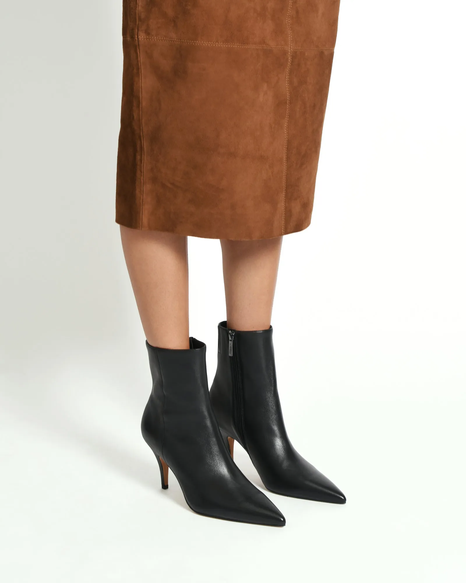 LOTTIE HIGH ANKLE BOOTS BLACK LEATHER