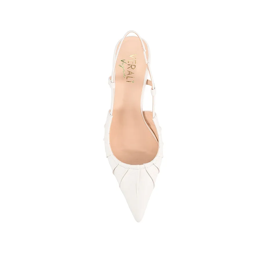 Lucius Slingback Kitten Heels - Chalk White