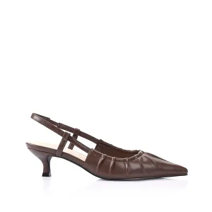 Lucius Slingback Kitten Heels - Chocolate Brown