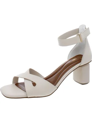 Lusso Womens Leather Ankle Strap Heels