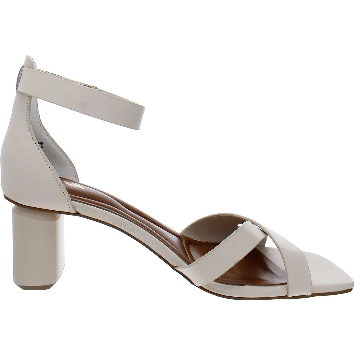 Lusso Womens Leather Ankle Strap Heels