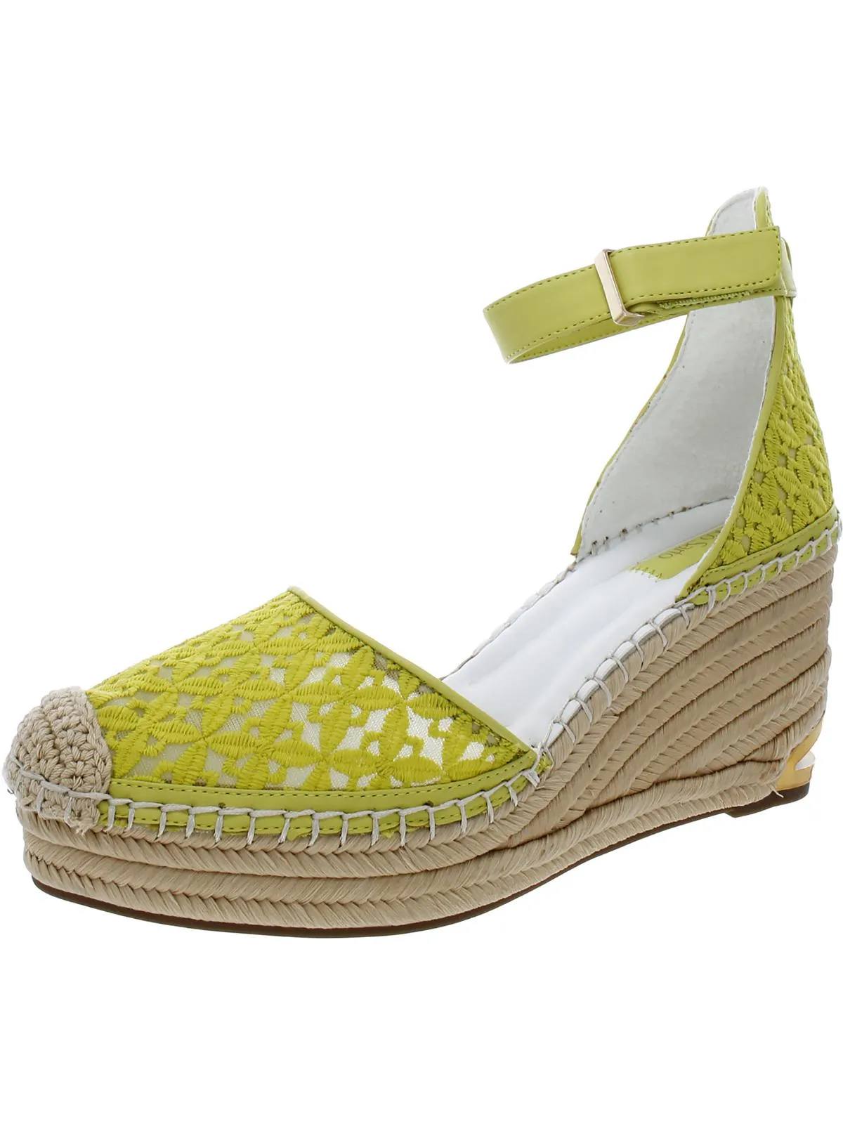 Marsha Womens Faux Leather Closed Toe Wedge Sandals