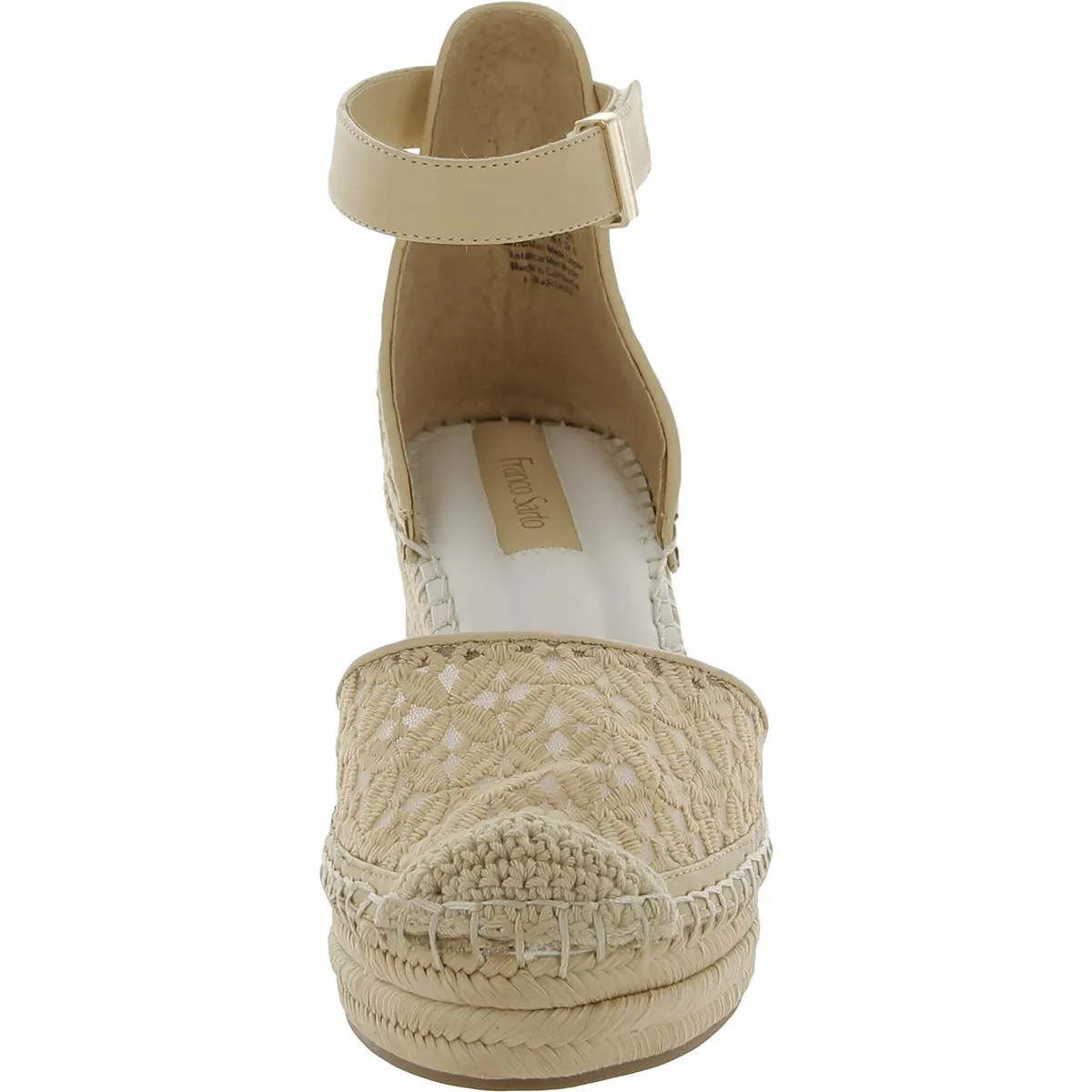 Marsha Womens Faux Leather Closed Toe Wedge Sandals