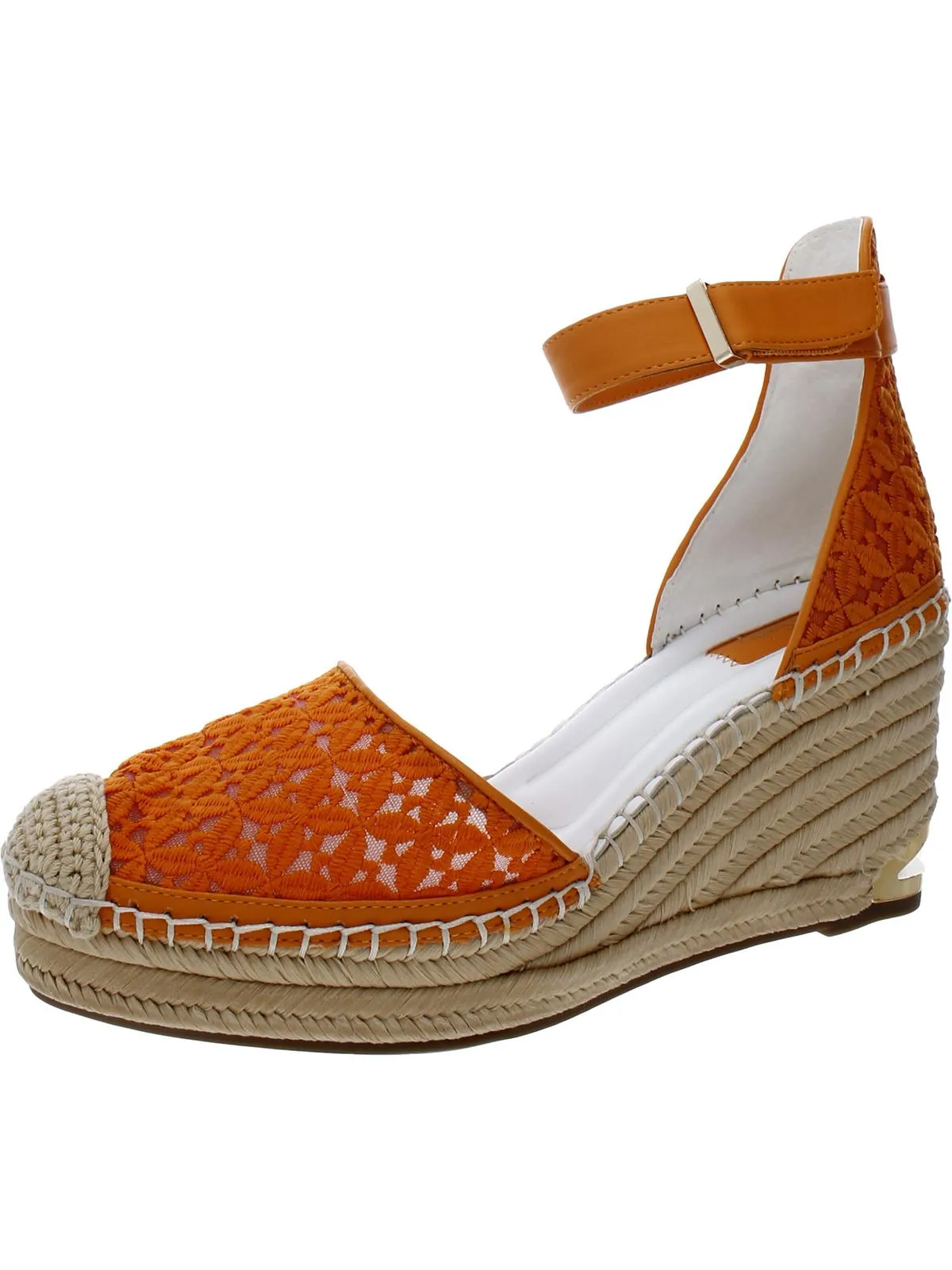 Marsha Womens Faux Leather Closed Toe Wedge Sandals