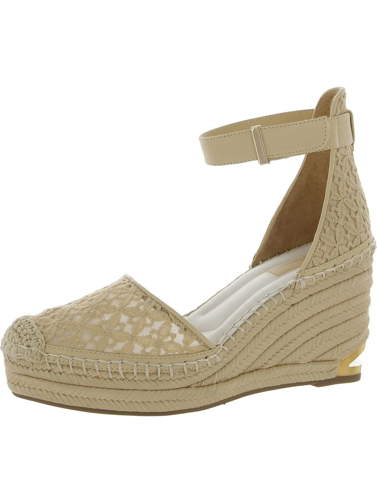 Marsha Womens Faux Leather Closed Toe Wedge Sandals
