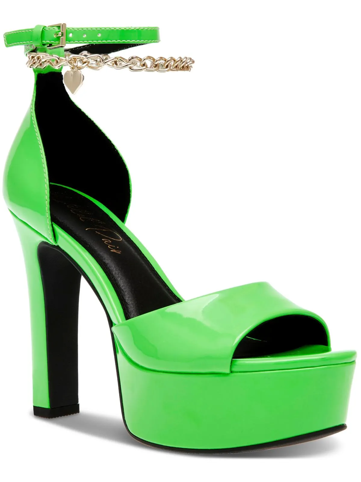 Maxenep Womens Patent Ankle Strap Heels