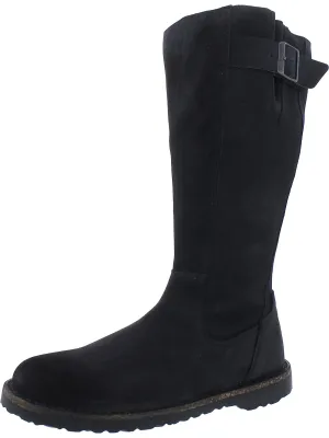 Melrose High Womens Suede Footbed Knee-High Boots