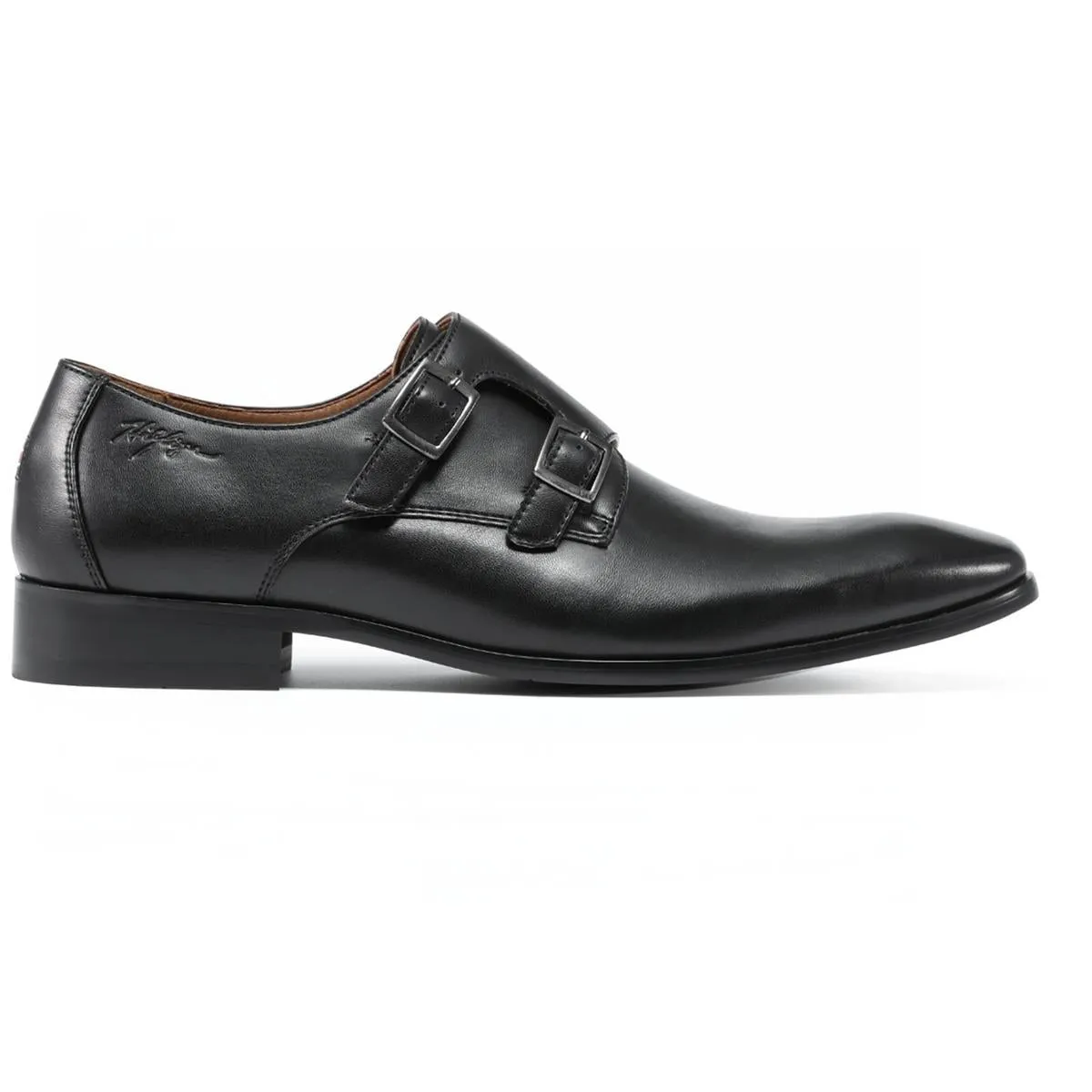 Mens Buckle Faux Leather Monk Shoes