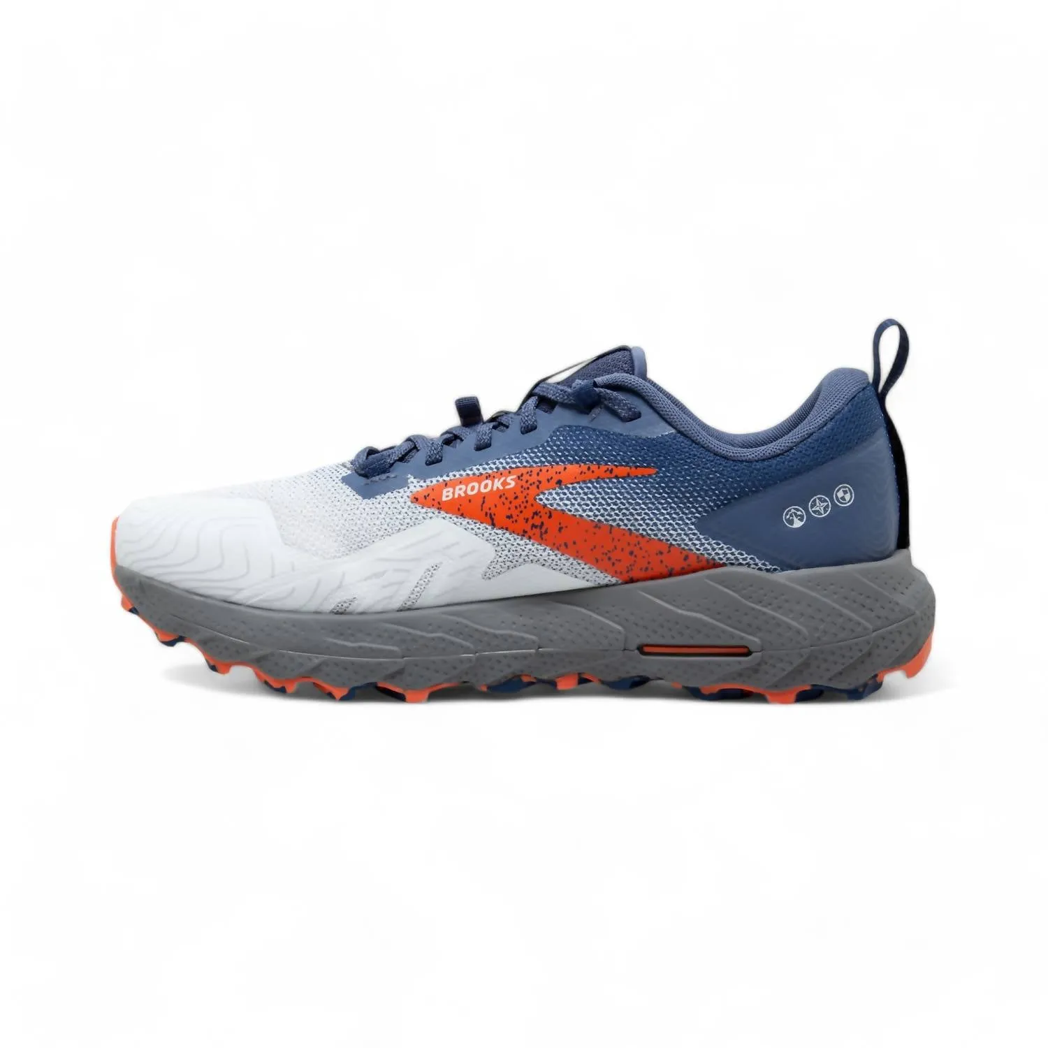 Mens Cascadia 17 Trail Running Shoes In Blue/navy/firecracker