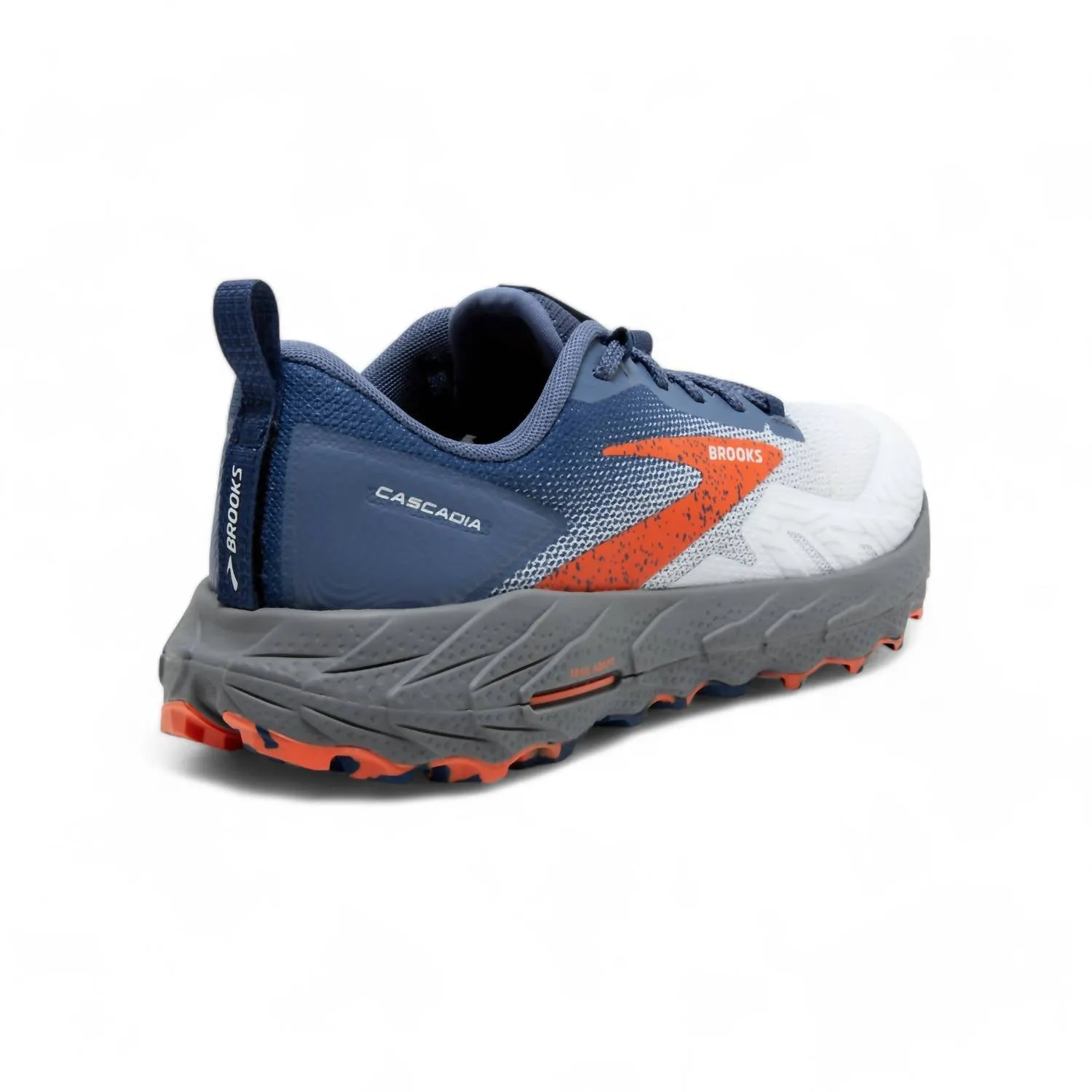 Mens Cascadia 17 Trail Running Shoes In Blue/navy/firecracker