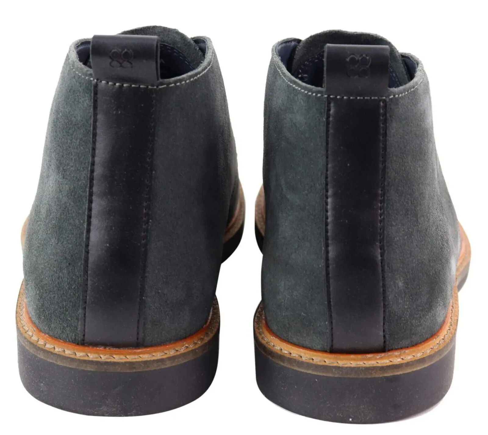 Mens Grey Suede Lace Up Chukka Boots