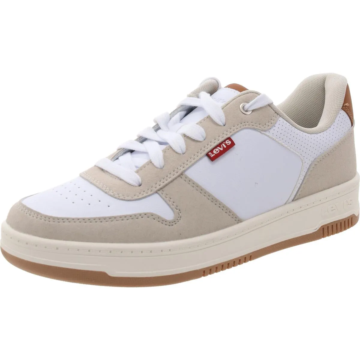 Mens Lace-Up Faux Leather Casual And Fashion Sneakers